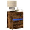 vidaXL Bedside Cabinet with LED Lights Smoked Oak Engineered Wood
