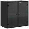 vidaXL Wall Cabinet with Glass Doors Black 68x37x68.5 cm