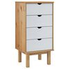 vidaXL Drawer Cabinet OTTA Brown&White 45x39x90cm Solid Wood Pine