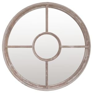 vidaXL Garden Mirror Sand 40x4 cm Iron Round for Outdoor Use