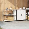 vidaXL Kitchen Storage Set with Shelf 2 pcs White Cold-rolled Steel
