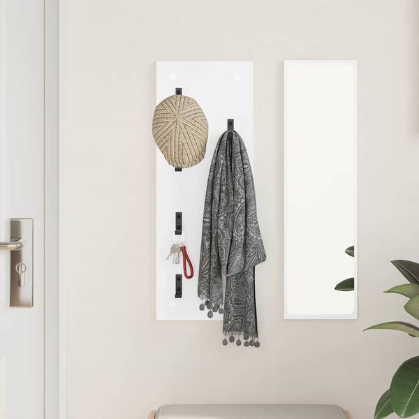 vidaXL Wall-Mounted Coat Rack White 30 x 1.5 x 80 cm Engineered wood