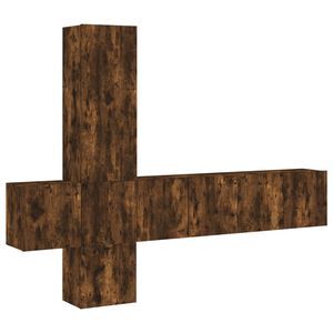 vidaXL 5 Piece TV Wall Units Smoked Oak Engineered Wood