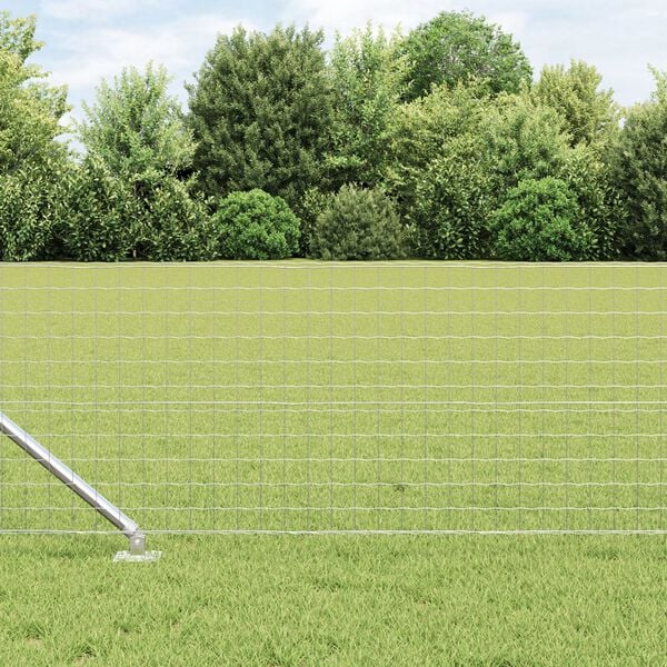 vidaXL Fence Posts Manual 7 pcs Silver Ø32mm 120 cm Galvanised steel