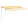 vidaXL Manual Retractable Awning with LED 350x250 cm Yellow and White