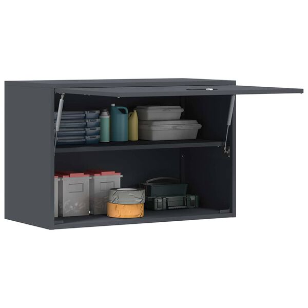 vidaXL Wall Cabinet for Garage with Gas-lift Door Anthracite