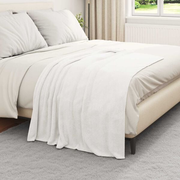 vidaXL Throw Blanket White 130 x 150 cm Fleece