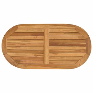 vidaXL Table Top Oval Solid Teak Wood Natural