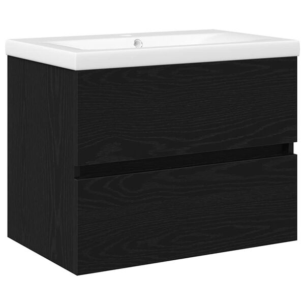 vidaXL Sink Cabinet Black oak 60 x 39 x 62 cm Engineered wood