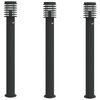 vidaXL Outdoor Floor Lamps with Sensors 3pcs Black 110cm Stainless Steel