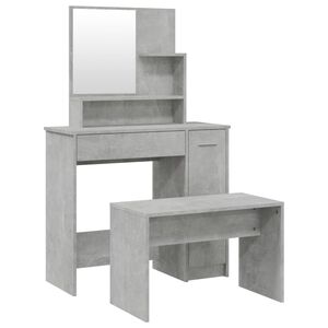vidaXL Dressing Table Set Concrete Grey 86.5x35x136 cm