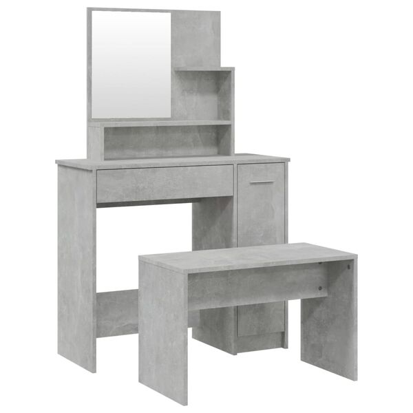 vidaXL Dressing Table Set Concrete Grey 86.5x35x136 cm