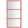 vidaXL Walk-in Shower Wall with Clear ESG Glass Red 100x195 cm