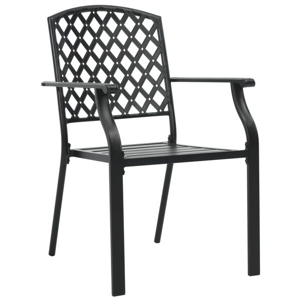 vidaXL 5 Piece Outdoor Dining Set Steel Black