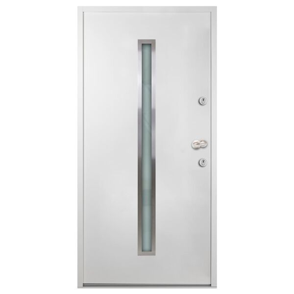 vidaXL Aluminium Front Door White 90x200 cm