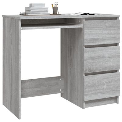 vidaXL Desk Grey Sonoma 90x45x76 cm Engineered Wood