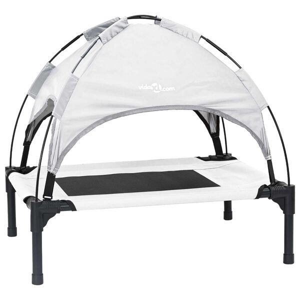 vidaXL Dog Bed Folding Manual Silver Grey 76 x 62 x 70.5 cm Steel