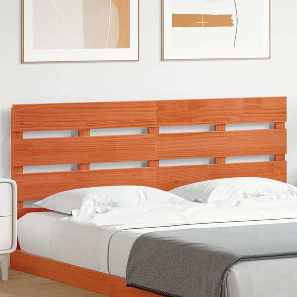 vidaXL Headboard Brown 140.5 x 3 x 80 cm Solid Pine Wood
