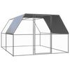 vidaXL Chicken Cage | Silver and silver grey | Galvanised steel, Polyethylene