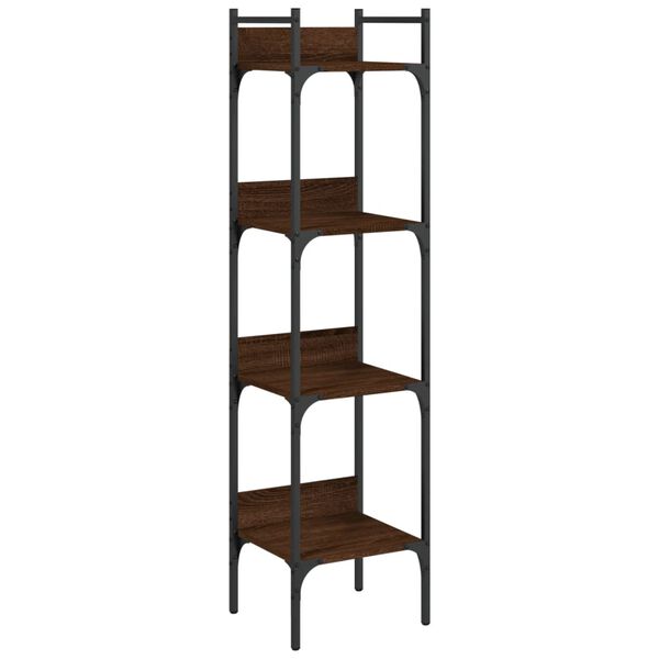 vidaXL Bookshelf 4-Tier Brown Oak 35x30x138.5 cm Engineered Wood