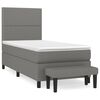 vidaXL Box Spring Bed with Mattress Dark Grey 80x200 cm Fabric