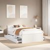 vidaXL Bed Frame without Mattress with Headboard White 135x190 cm Double Solid Wood Pine