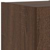vidaXL TV Wall Cabinet with LED Lights Brown Oak 30.5x35x30 cm