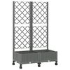 vidaXL Garden Planter with Trellis&Wheels Light Grey PP