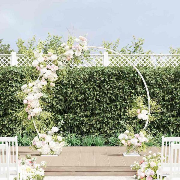 vidaXL Wedding Arch White 220 x 45 x 200 cm Steel