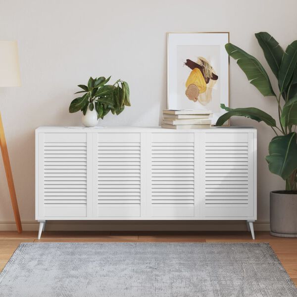 vidaXL Cabinet Doors Louvred Design 4 pcs White 61.5x39.4 cm Solid Wood Pine