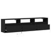 vidaXL TV Wall Cabinet with LED Black 180x31x45 cm
