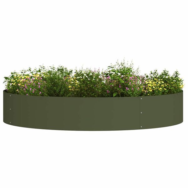 vidaXL Garden Planter Olive green 120 x 120 x 20 cm Steel