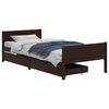 vidaXL Bed Frame without Mattress Dark Brown 100x200 cm Solid Wood