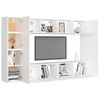 vidaXL 8 Piece TV Cabinet Set White Engineered Wood