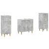 vidaXL 3 Piece Bathroom Cabinet Set DELFT Concrete Grey
