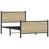 vidaXL Metal Bed Frame without Mattress Sonoma Oak 100x190 cm