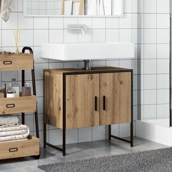 vidaXL Bathroom Sink Cabinet Artisan Oak 60x33x60 cm Engineered Wood