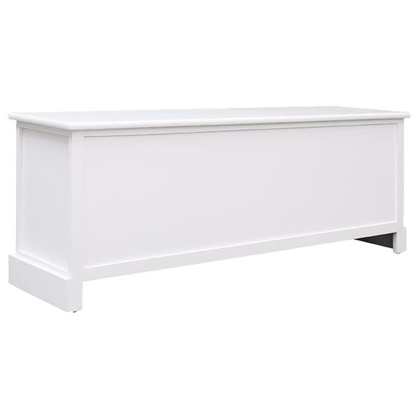 vidaXL TV Cabinet White 108x30x40 cm Solid Wood Paulownia