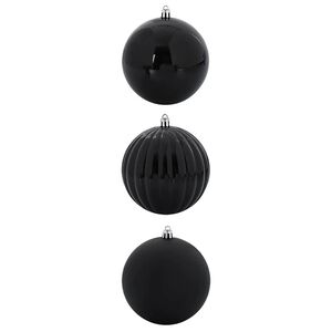 vidaXL Christmas Bauble Set 3 pcs Black Plastic