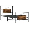 vidaXL Bed Frame without Mattress Smoked Oak 75x190 cm Small Single Engineered Wood