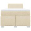 vidaXL Box Spring Bed with Mattress Cream 120x200 cm Fabric
