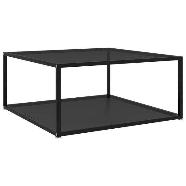 vidaXL Coffee Table Black 80x80x35 cm Tempered Glass