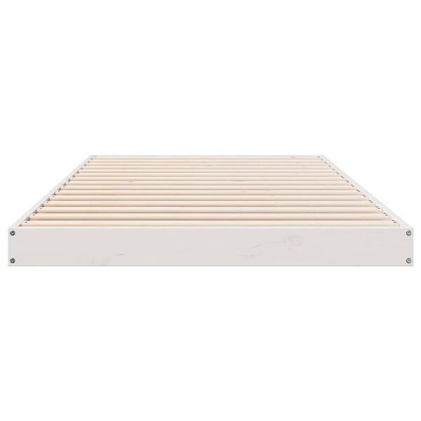 vidaXL Floor Bed Frame White 223.5 x 104 x 9 cm Solid Pine Wood