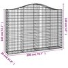 vidaXL Arched Gabion Baskets 11 pcs 200x30x140/160 cm Galvanised Iron