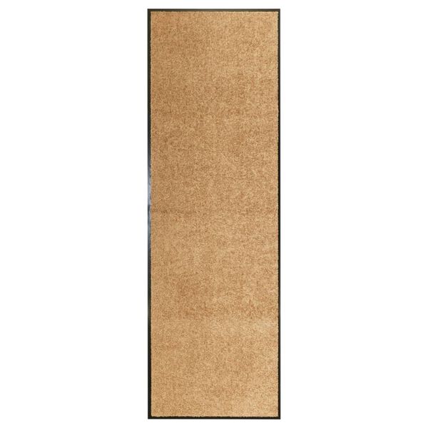 vidaXL Doormat Washable Cream 60x180 cm