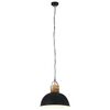 vidaXL Industrial Hanging Lamp Black Round 42 cm E27 Solid Mango Wood