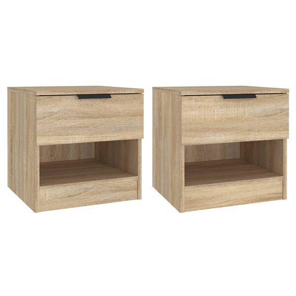 vidaXL Bedside Cabinets 2 pcs Sonoma Oak Engineered Wood