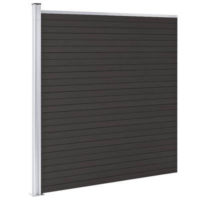 vidaXL Fence Panel WPC 175x186 cm Black
