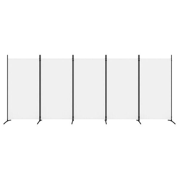 vidaXL 5-Panel Room Divider White 433x180 cm Fabric