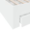 vidaXL Bed Frame with Drawers without Mattress White 75x190 cm Small Single